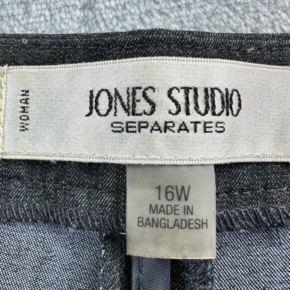 Jones Studio Separates Classic Fit Pants Women's Size 16W Charcoal Poly Elastic - Picture 8 of 13